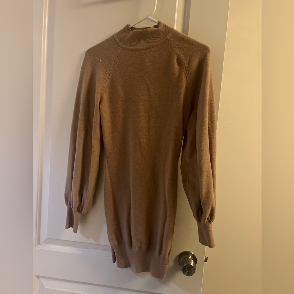 Long Sleeve Small Brown Dress